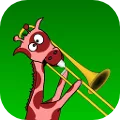 Red Giraffe Plays Trombone