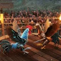 Rooster Fighting Angry Chick